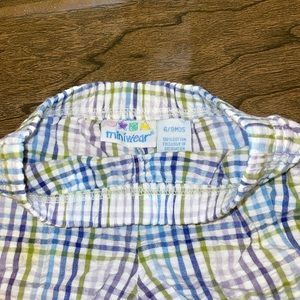 6-9 months plaid capris with white fringe